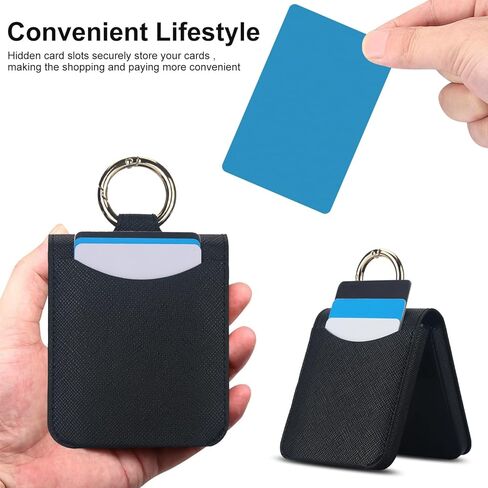 حافظة لهاتف سامسونج جالاكسي Z فليب 6، حافظة جلدية لهاتف جالاكسي Z فليب 6 مع حامل بطاقات RFID، حافظة هاتف واقية مضادة للصدمات للنساء والرجال لهاتف جالاكسي Z فليب 6 (أرجواني) in Kuwait