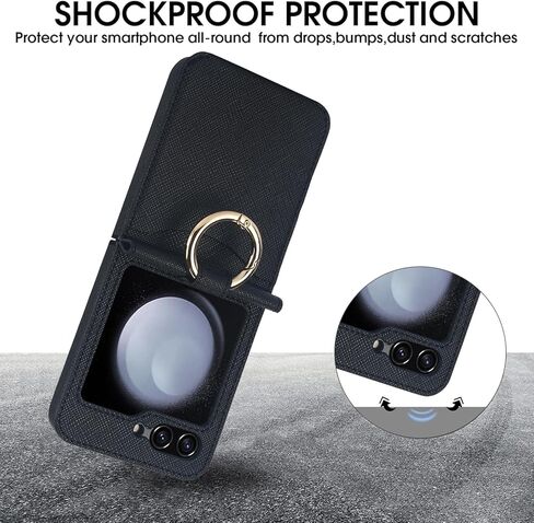 حافظة لهاتف سامسونج جالاكسي Z فليب 6، حافظة جلدية لهاتف جالاكسي Z فليب 6 مع حامل بطاقات RFID، حافظة هاتف واقية مضادة للصدمات للنساء والرجال لهاتف جالاكسي Z فليب 6 (أرجواني) in Kuwait