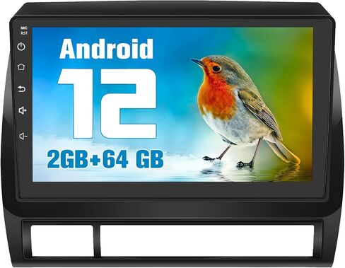 راديو السيارة لتويوتا تاكوما 2005-2015 المدمج في Carplay Android Auto، 9 بوصة Android 12 وحدة رأس ستيريو للسيارة 2G RAM 32GROM مع DSP WiFi GPS Navigation Bluetooth عجلة القيادة كاميرا خلفية مجانية in Saudi Arabia