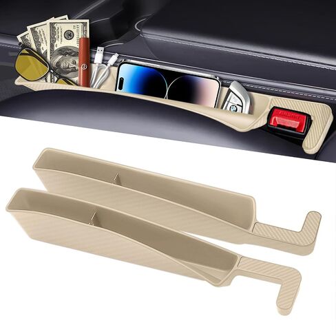 Car Seat Gap Filler Organizer, 2 Pack Car Front Seat Organizer Universal Fit Car SUV Truck, Auto Console Side Storage Box for Holding Phone, Glasses, Car Interior Accessories for Women Men in Saudi Arabia