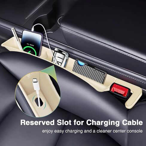 Car Seat Gap Filler Organizer, 2 Pack Car Front Seat Organizer Universal Fit Car SUV Truck, Auto Console Side Storage Box for Holding Phone, Glasses, Car Interior Accessories for Women Men in Saudi Arabia