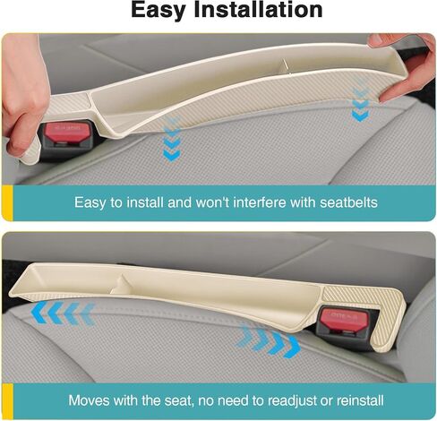 Car Seat Gap Filler Organizer, 2 Pack Car Front Seat Organizer Universal Fit Car SUV Truck, Auto Console Side Storage Box for Holding Phone, Glasses, Car Interior Accessories for Women Men in Saudi Arabia