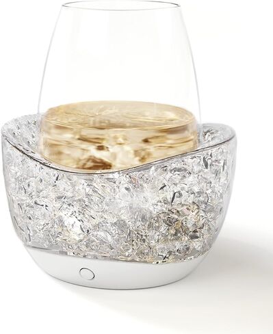 Wine Chiller for Glass Stemless Wine Glass Chiller Keeps Your Glasses of Vino Cold 10 Color Light Modes Separable Wine Essentials Accessories (ORANGE) in Saudi Arabia
