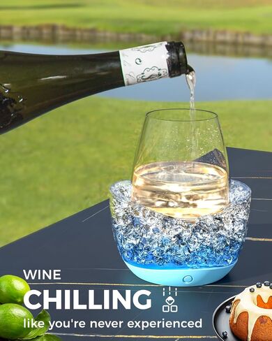 Wine Chiller for Glass Stemless Wine Glass Chiller Keeps Your Glasses of Vino Cold 10 Color Light Modes Separable Wine Essentials Accessories (ORANGE) in Saudi Arabia