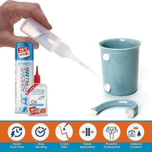 Adhesive Guru CA Glue with Activator Woodworking (4 x 4.5 oz - 4 x 16.9 fl oz) Ca Glue for Woodworking, Cyanoacrylate Glue and Activator (4 Pack) in Kuwait