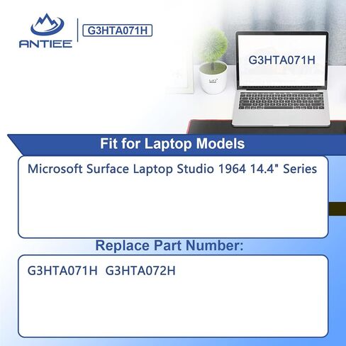 ANTIEE G3HTA071H G3HTA072H Laptop Battery Replacement for Microsoft Surface Laptop Studio 1964 1943 14.4" 14.4inch Series CJ1-00001 CJ1-00002 I8I-00001 I8I-00002(11.38V 4948mAh/56.3Wh) in Kuwait