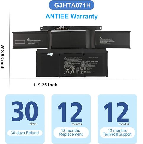 ANTIEE G3HTA071H G3HTA072H Laptop Battery Replacement for Microsoft Surface Laptop Studio 1964 1943 14.4" 14.4inch Series CJ1-00001 CJ1-00002 I8I-00001 I8I-00002(11.38V 4948mAh/56.3Wh) in Kuwait