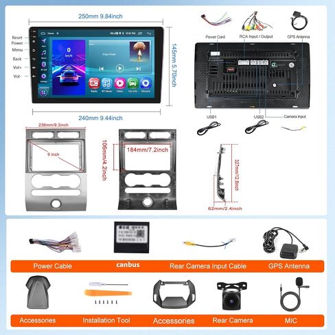 2G 64G Radio for Ford Expedition 2006-2017 (Manual A/C) Android 13 Car Stereo Wireless Carplay, Rimoody 9 Inch Touch Screen GPS WiFi Android Auto Mirror Link Bluetooth/FM//RDS/EQ Backup Camera in Saudi Arabia