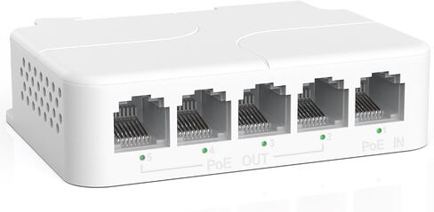 YuanLey 5 Port PoE Extender Gigabit مع 4 PoE Out، IEEE 802.3af/at/bt Mini 5 Channel PoE Repeater 1000Mbps، غلاف معدني، حماية من البرق 6KV، سطح المكتب، مفتاح POE للعبور، التوصيل والتشغيل in Saudi Arabia