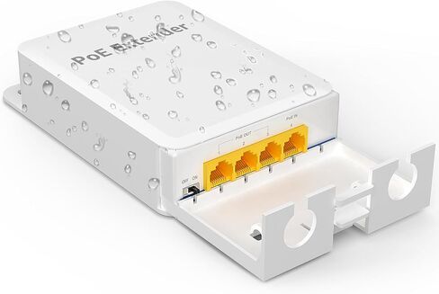 YuanLey 5 Port PoE Extender Gigabit مع 4 PoE Out، IEEE 802.3af/at/bt Mini 5 Channel PoE Repeater 1000Mbps، غلاف معدني، حماية من البرق 6KV، سطح المكتب، مفتاح POE للعبور، التوصيل والتشغيل in Saudi Arabia