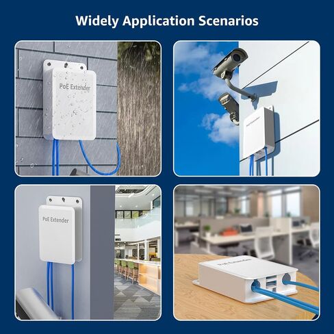 YuanLey 5 Port PoE Extender Gigabit with 4 PoE Out, IEEE 802.3af/at/bt Mini 5 Channel PoE Repeater 1000Mbps, Metal Casing, 6KV Lightning Protection,Desktop, Passthrough POE Switch, Plug and Play in Kuwait