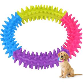 Puppy Teething Rings, Rubber Dog Ring Toy, Chewing Toys for Puppies Exercise Teeth, Interactive Dog Chew Toys for Small Dogs (Color Random)