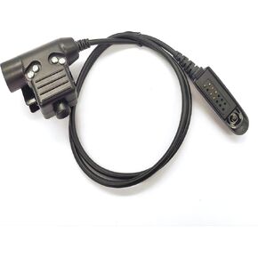 WODASEN Tactical U94 PTT Adapter Cable for Motorola Radio HT750 HT1250 HT1250LS HT1550 HT1550XLS GP328 MTX850 MTX850LS MTX950 with PTT Walkie Talkie Radio Connector Civilian Type