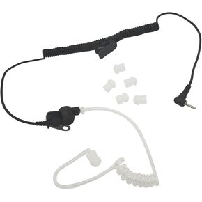 Listen Only Earpiece 2.5mm Police Law Enforcement Radio Headset 2.5 mm 1 Pin Ear Piece Short Cord Black Receiver Tubeless Earphone Headphone for Harris XL-200 Speaker Mic