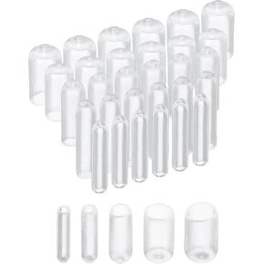 uxcell 50pcs Round Rubber End Caps 1/8" 3/16" 1/4" 5/16" 3/8" Brown Vinyl Cover Screw Thread Protectors Assortment Kit