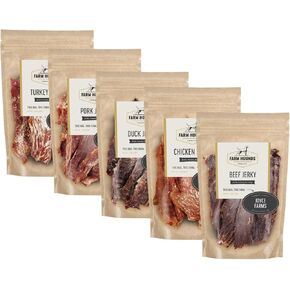 FARM HOUNDS Premium Beef Jerky for Dogs, 100% Made from Humanely-Raised Cattle, Dog Jerky Treats, Healthy Delicious Dog Trainer Dehydrated Beef Jerky Tenders, Made in USA