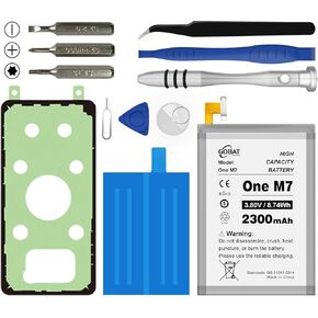 for HTC-M7 Battery Replacement,2300mAh High Capacity Battery Compatible for BN07100, 35H00207-01M, ONE M7, 801E, 801N, PN07100, PN07110, PN07120, PN07130, PN07200, PN073100