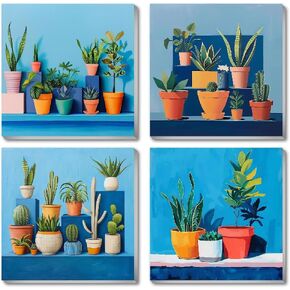 Fotasmua 4 Pack Paint by Numbers Kit for Kids with Wooden Frame, Animals Paint by Numbers Kit for Adults Beginner, Easy Acrylic Kids Paint by Number Arts and Craft for Home Wall Decor (8 X 8 Inch)