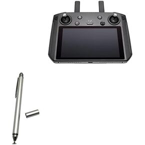 BoxWave Stylus Pen Compatible with DJI Smart Controller - DualTip Capacitive Stylus, Fiber Tip Disc Tip Capacitive Stylus Pen - Metallic Silver