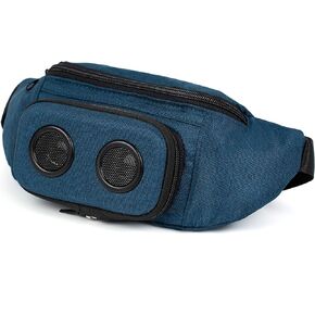 Fannypack with Speakers. Bluetooth Fanny Pack for Parties/Festivals/Raves/Beach/Boats. Rechargeable, Works with iPhone & Android. (Blue, 2024 Edition)