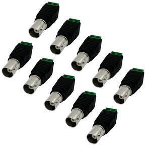 10pcs BNC Male Connectors Solderless Video Balanced Connectors BNC to Cat5e Adapter for Autoscope CCTV Surveillance Cameras etc