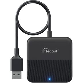 محول OTTOCAST Car TV Mate 2024 Car TV Stick مع مدخل HDMI 2K، فيديو/لعبة/إلى السيارة، التوصيل والتشغيل، يعمل مع Fire TV Stick، معظم أجهزة البث وسيارات CarPlay السلكية