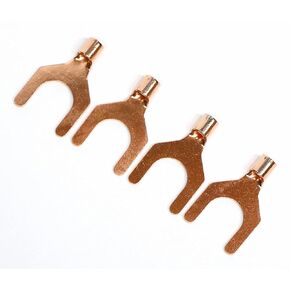 Terminal Crimp Y Plug Spade Plug OFC 3N 99.9% Cu Oxygen-Free Copper Non-Plated Speaker Cable Connector 4pcs Made in Japan NACK-Audio 2Y-8