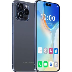 A14 Pro Cell Phone, 5G Unlocked Smartphone 8GB+256GB Smartphone Android 14, 6800mAh Battery, 6.8" FHD+120Hz 64MP Camera, Dual SIM Octa-Core Phone GPS/Fingerprint/Face ID(Blue)