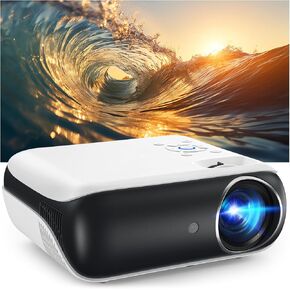 HAPPRUN Projector, Google TV Projector with WiFi and Bluetooth, 4K Support, Netflix-Licensed, HDR 10+, Native 1080P Outdoor Movie Projector, Smart Home Theater Projector Support Google Cast & Airplay