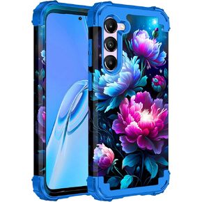 Miqala Compatible with Galaxy S24 FE 5G Case,Glow in The Dark Three Layer Heavy Duty Shockproof Protection Hard Plastic Bumper+Soft Silicone Protective Case for Samsung Galaxy S24 FE,Dark