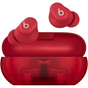 Beats Solo Buds - Wireless Bluetooth Earbuds | 18 Hours of Battery Life | Apple & Android Compatibility | Built-in Microphone - Transparent Red (Renewed Premium)