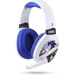 Vivitar Sonic The Hedgehog Wireless Gaming Headset with Bluetooth, Low Latency, Cushioned Ear Cups, Boom Mic for PC, Phone, Gaming Headphones with Adjustable Microphone