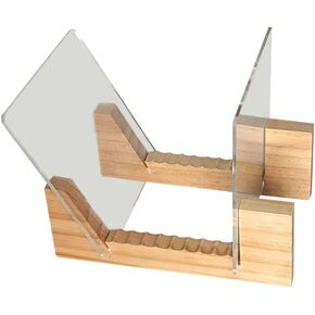 VK-Royal Vinyl Records Storage Holder Display Stand – Holds Up to 25 Turntable LP's Records Albums – Wood Stand, Rubber Grip pad and Clear Acrylic Ends – Vinyl Record Storage Stand (Pine)