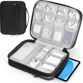 MoKo 9-11 Inch Tablet Sleeve Bag for New 11-inch iPad Pro M4 & Air M2 2024, iPad 10th Gen 10.9, iPad Air 5/4th 10.9, iPad 9/8th 10.2, Double Layer iPad Bag with Non-Slip Carrying Handle, Black