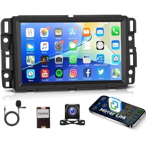 Android Car Stereo for Chevrolet Chevy Silverado GMC Sierra Buick Enclave Yukon Car Radio, 7’’ Touch Screen Head Unit Mirror Link WiFi GPS Navigation Bluetooth FM RDS EQ AHD Backup Camera SWC MIC