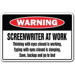 Screenwriter at Work Warning Decal Writer Script tv Movie