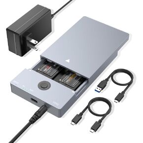 NVMe M.2 Duplicator Dual-Bay Offline Clone Tool-Free, 10Gbps NVMe Docking Station with Cooling Fan ,NVMe M.2 SSD Enclosure for NVMe PCIe Size 2230/2242/2260/2280(up to 8TB)