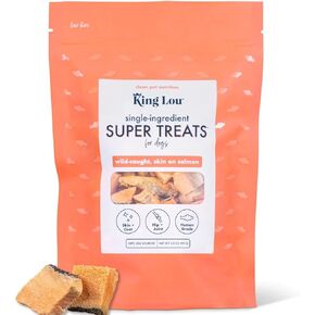 King Lou Pets - Wild Salmon Bites - Freeze Dried Salmon Treats For Dogs - Single Ingredient Dog Treat - USA-Made Salmon Treats For Dogs- Omega Rich for Skin & Coat Health - 1 lb Prior to Freeze-Drying