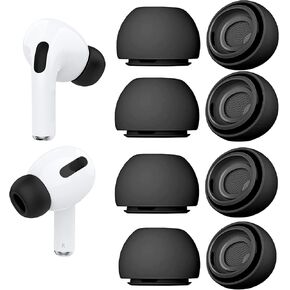 4Pair Eartips for Airpods Pro 2nd Generation and AirPods Pro with Noise Reduction Hole,Silicone Ear Tips Compatible with Airpods Pro2 Earphone Fits Charging Case(XS/S/M/L)-White