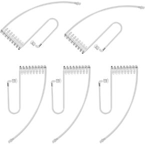 5 Pack Replacement Walkie Talkie Earpiece Acoustic Coil Tube for Baofeng Motorola Kenwood Retevis Earpieces of Walkie Talkie Radio and Two-Way Radio Earpiece Headsets