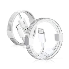 2Pack USB A to USB C Woven Cable for iPhone 16 Car Carplay,Compatibal with 15 16 Pro Max Plus,Airpods 4/AirPods Pro 2nd Gen,Magic Keyboard/Mouse/Trackpad /iPad Keyboard Braided USB C Charger Cord 3FT