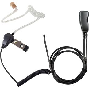 PRYME® LMC-1AT31 Pro-Grade Surveillance Style Lapel Mic w/Acoustic Clear Tube Earphone - Fits Kenwood NX-P500 Radio Series