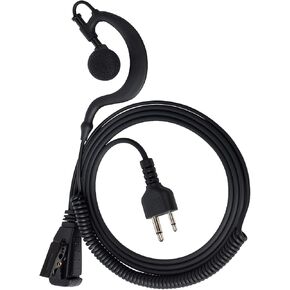 HYS G Shape Soft Ear Hook Earpiece Low-Profile Headset for Icom IC-F24S IC-F31 IC-F3 IC-F4 IC-F3026S IC-4021 Midland 75-501 75-510 75-785 2-pin Portable Radio