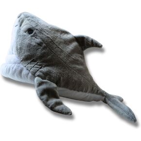 Dog Comfy Plush Toy with Squeaker Shark Style Indoor Play for Chewing Self-Entertaining Washable