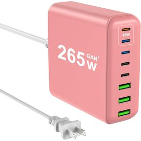 265W USB C Charger, 8-Port Desktop USB C Charging Station, 65W USB C Laptop Charger Compatible with MacBook Pro/Air,iPhone 14/13/Mini/Pro/13Pro Max/12 Samsung Galaxy Note