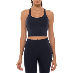 حمالة صدر رياضية للسيدات من Ukaste Studio Essential Racerback - قمصان طويلة مبطنة لليوجا مع حمالة صدر مدمجة in Kuwait