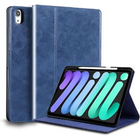 for Ipad 10th Generation Case 2022 and Ipad 10th Gen 10.9-inch Genuine Leather Cover Protective Shell,Built-in Pencil Holder and Auto Wake/Sleep.Brown