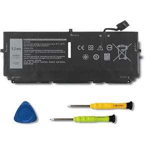 722KK Laptop Battery Replacement for Dell XPS 13 9300 2020 XPS 13 9310 2020 XPS 13 9380 2020 P117G P117G002 P117G001 Series WN0N0 02XXFW 2XXFW FP86V 7.6V 52Wh 6800mAh