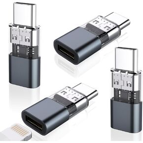 4 Pack Lightning to USB C Charging Adapter for iPhone 16/16Pro/15/15Pro Max, iPad Pro/Air 5, Galaxy S24, USB C Male to Lightning Female Fast Charging & Data Transfer Adapter-Not for Audio/OTG