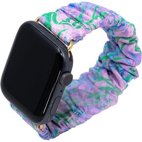 Lilly Pulitzer Scrunchie Band for Smart Watch, Sized to Fit 38mm, 40mm, 42mm, 44mm Smartwatches, Compatible with Apple Watch Series 1-6 (Secret Escape)